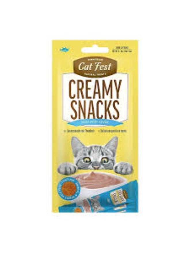 Cat Fest Creamy Snacks Tuna with Caviar 4x10g Soft Cat Treats for Kittens & Adult Cats From Varmacy - Image 1